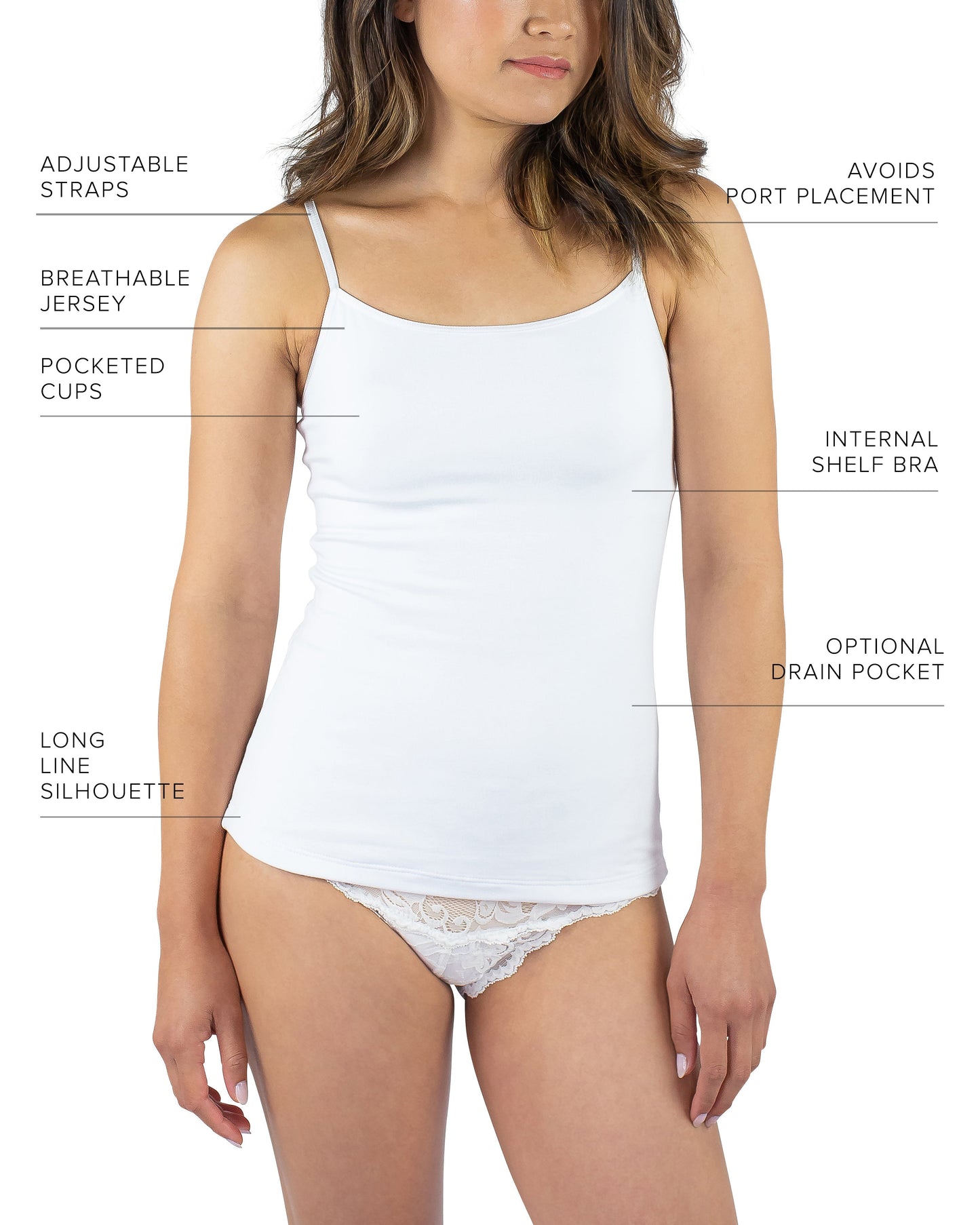 Maia Sustainable Jersey Cami, White