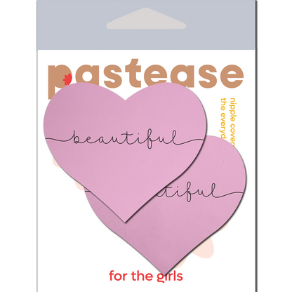 Love: 'Beautiful' Pink Heart Pasties Affirmations by Pastease®