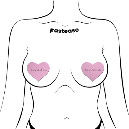 Love: 'Beautiful' Pink Heart Pasties Affirmations by Pastease®