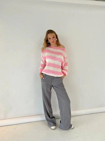 Jaida Loose Striped Pullover Sweater
