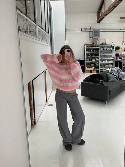 Jaida Loose Striped Pullover Sweater