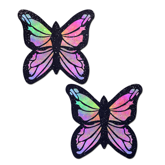 Monarch: Glitter Pastel Rainbow Butterfly Nipple Pasties by Pastease®