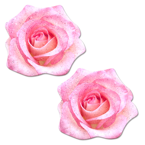 Rose: Glitter Velvet Blooming Rose Flower Nipple Pasties by Pastease®