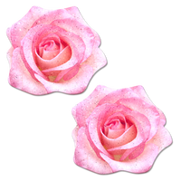 Rose: Glitter Velvet Blooming Rose Flower Nipple Pasties by Pastease®